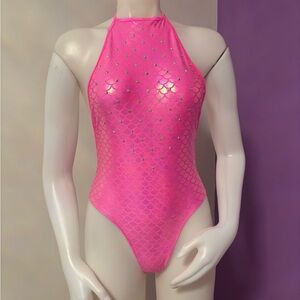 Vibrant Pink Halter Bodysuit